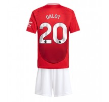 Manchester United Diogo Dalot #20 Koszulka Podstawowa dzieci 2024-25 Krótki Rękaw (+ krótkie spodenki)